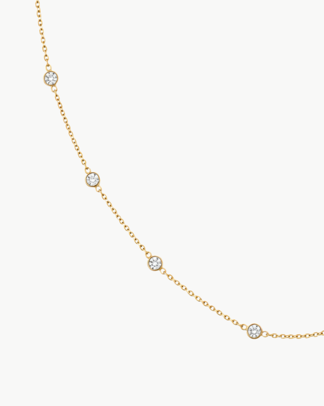 Bezel Diamond Station Necklace
