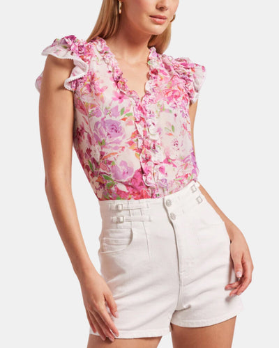 SEANA FLORAL TOP IN FLORAL PINK - Romi Boutique