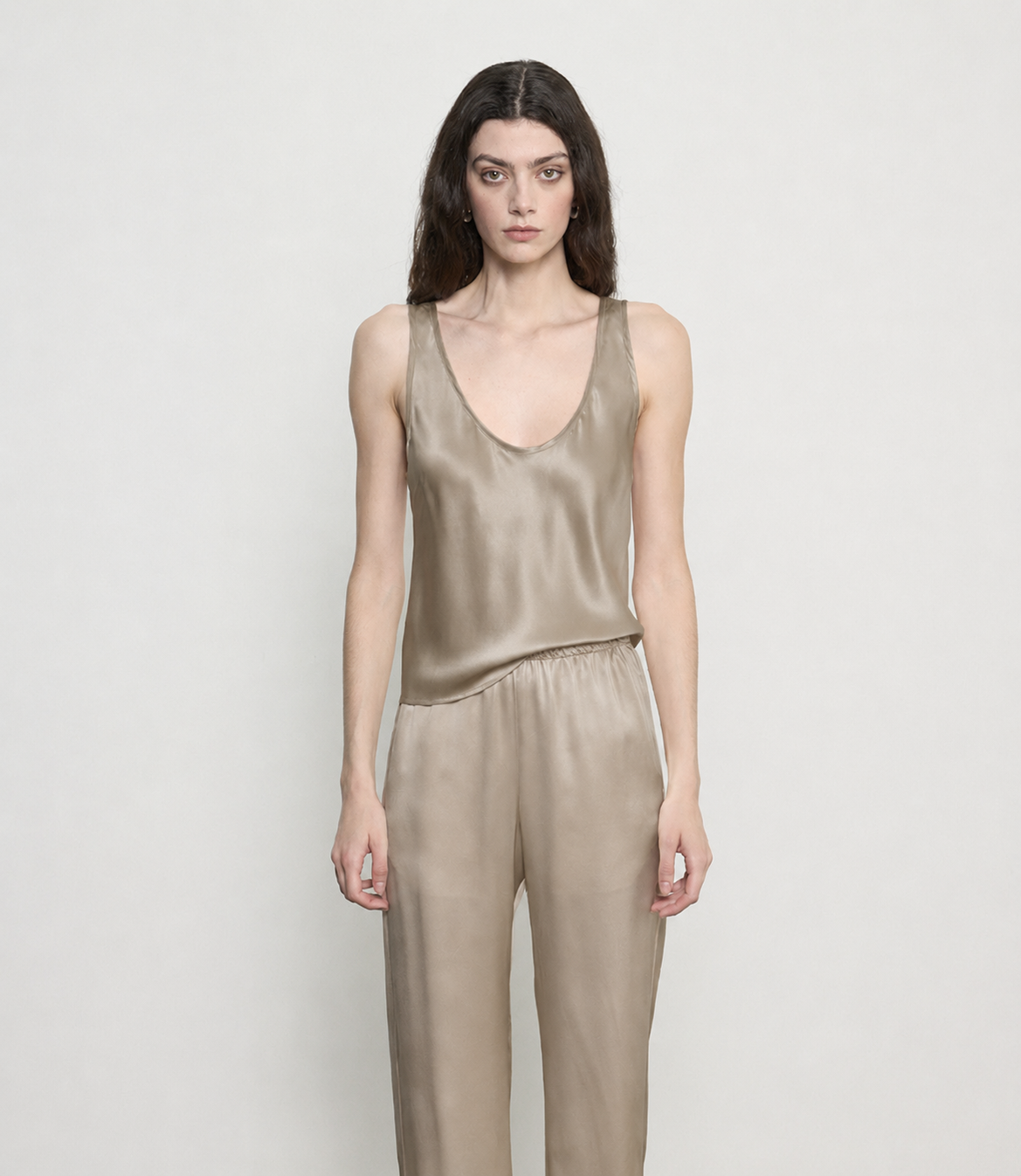 Silk Satin U Tank