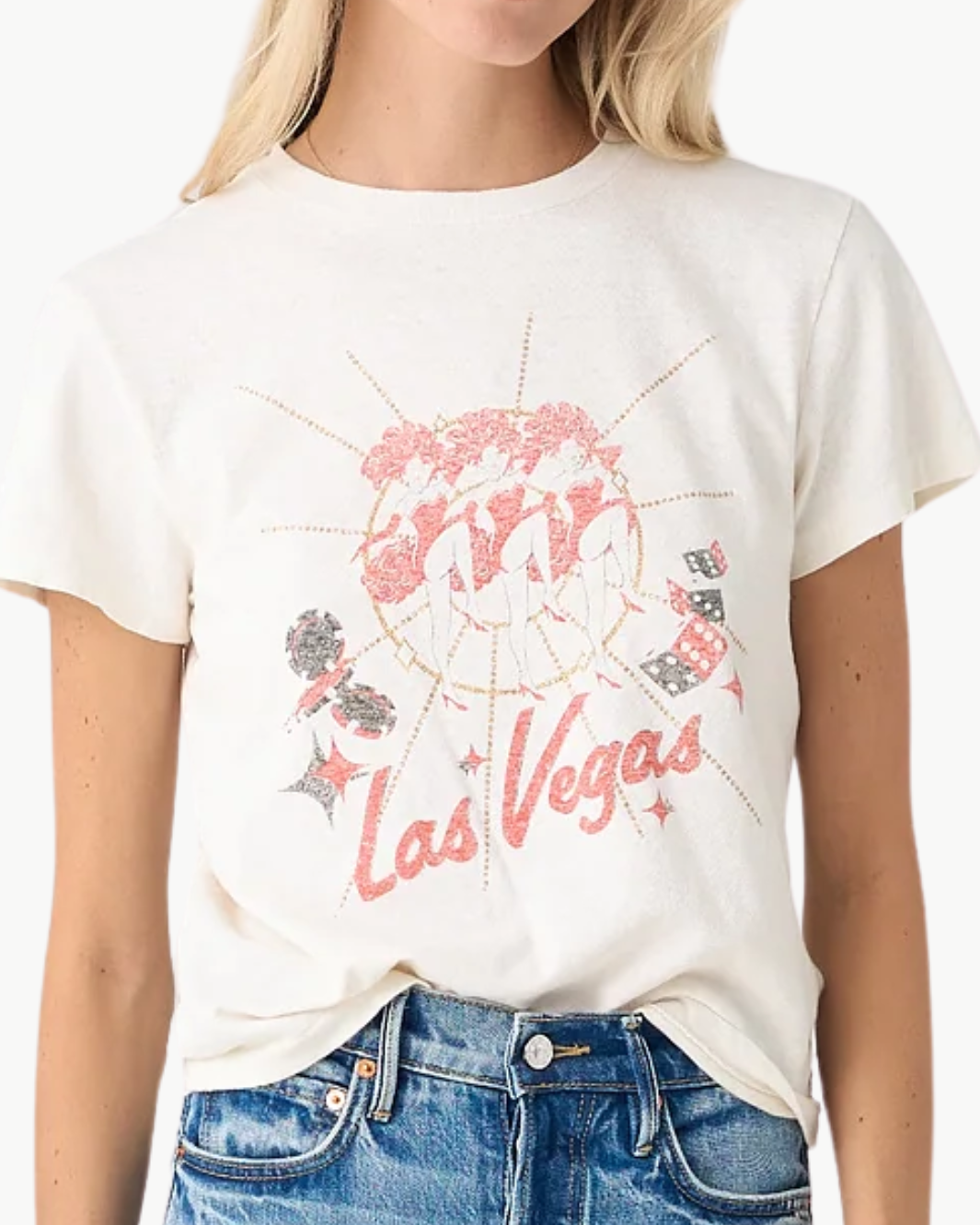 CLASSIC "VEGAS" TEE IN VINTAGE WHITE - Romi Boutique