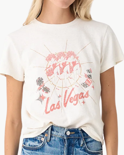 CLASSIC "VEGAS" TEE IN VINTAGE WHITE - Romi Boutique