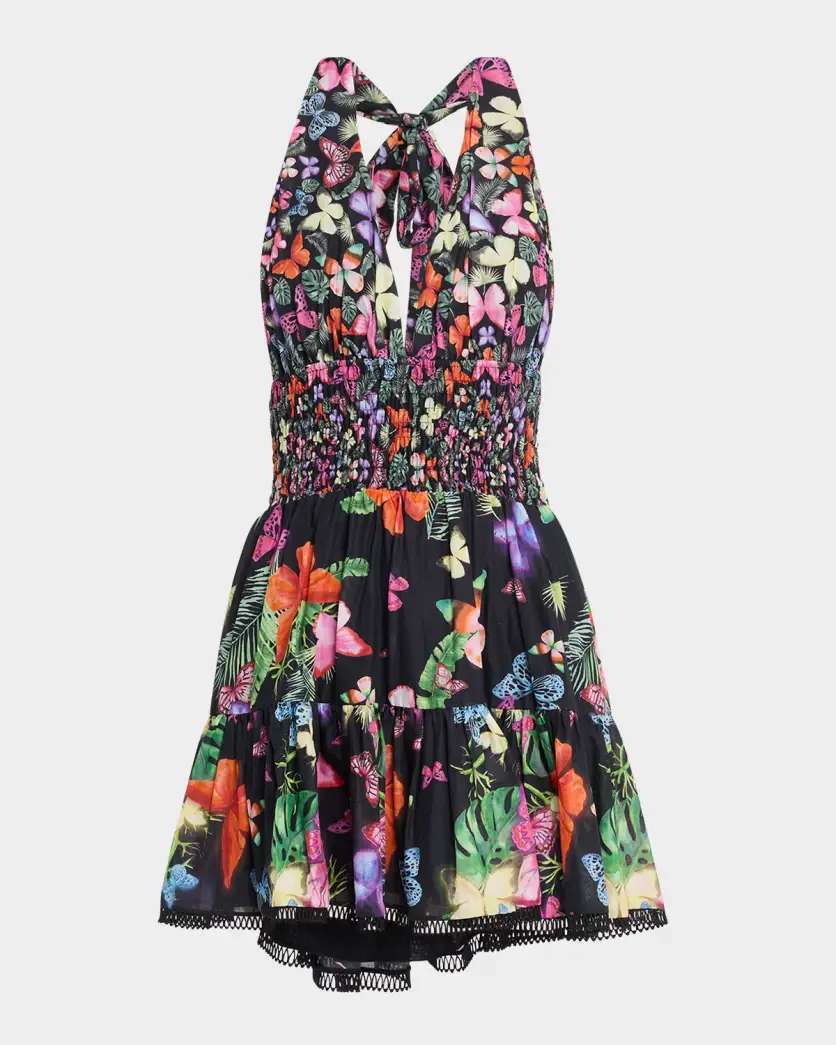 FAYE SHORT DRESS IN BLACK BORBO