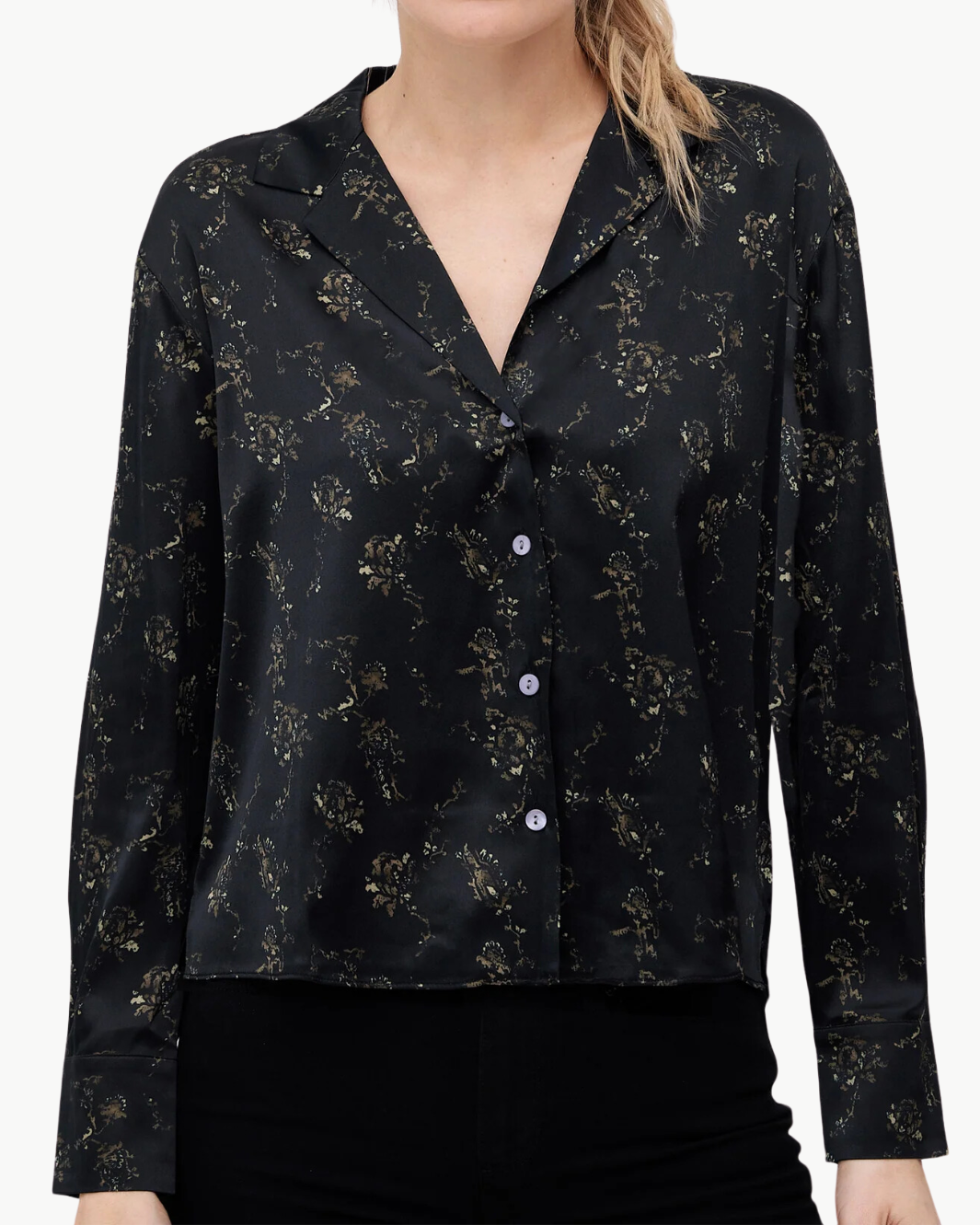 Go Silk GO TOP NOTCH BLOUSE at Romi Boutique