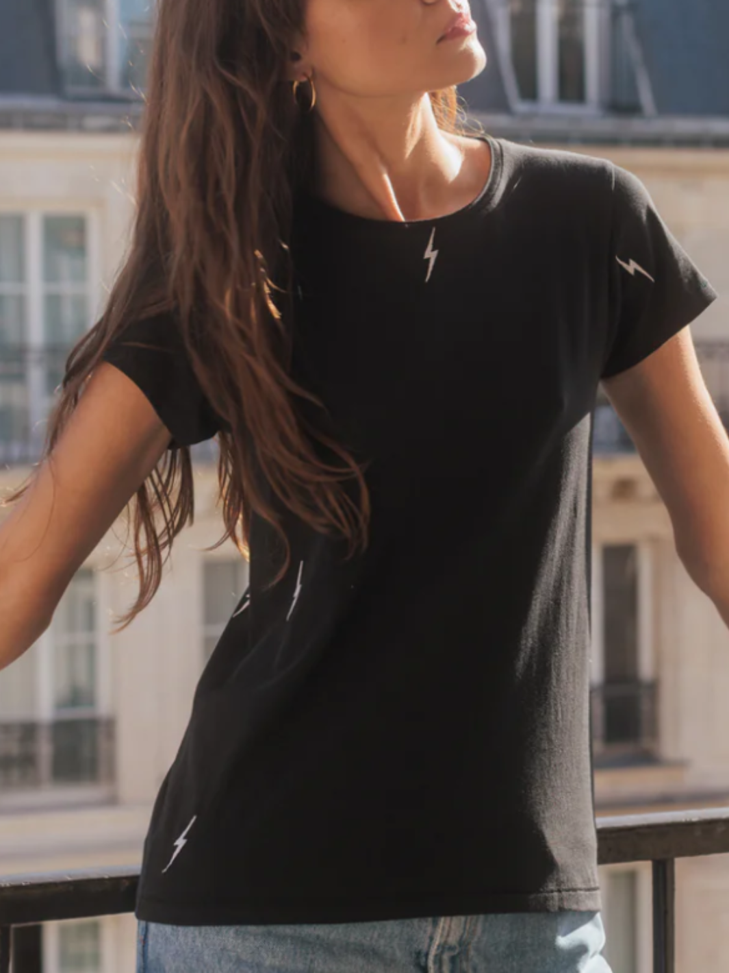 BOLT EMBROIDERED T-SHIRT IN BLACK