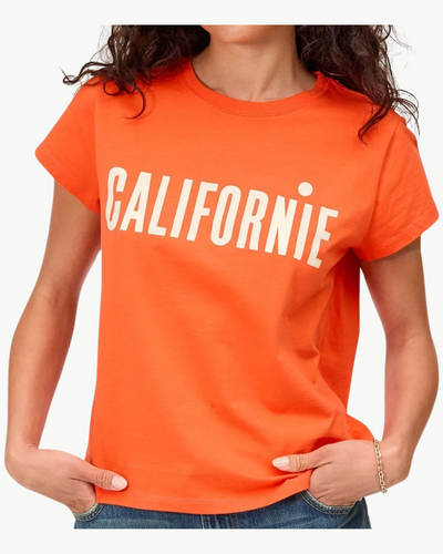 CLASSIC TEE IN SCARLET ORANGE W/ CREAM CALIFORNIE
