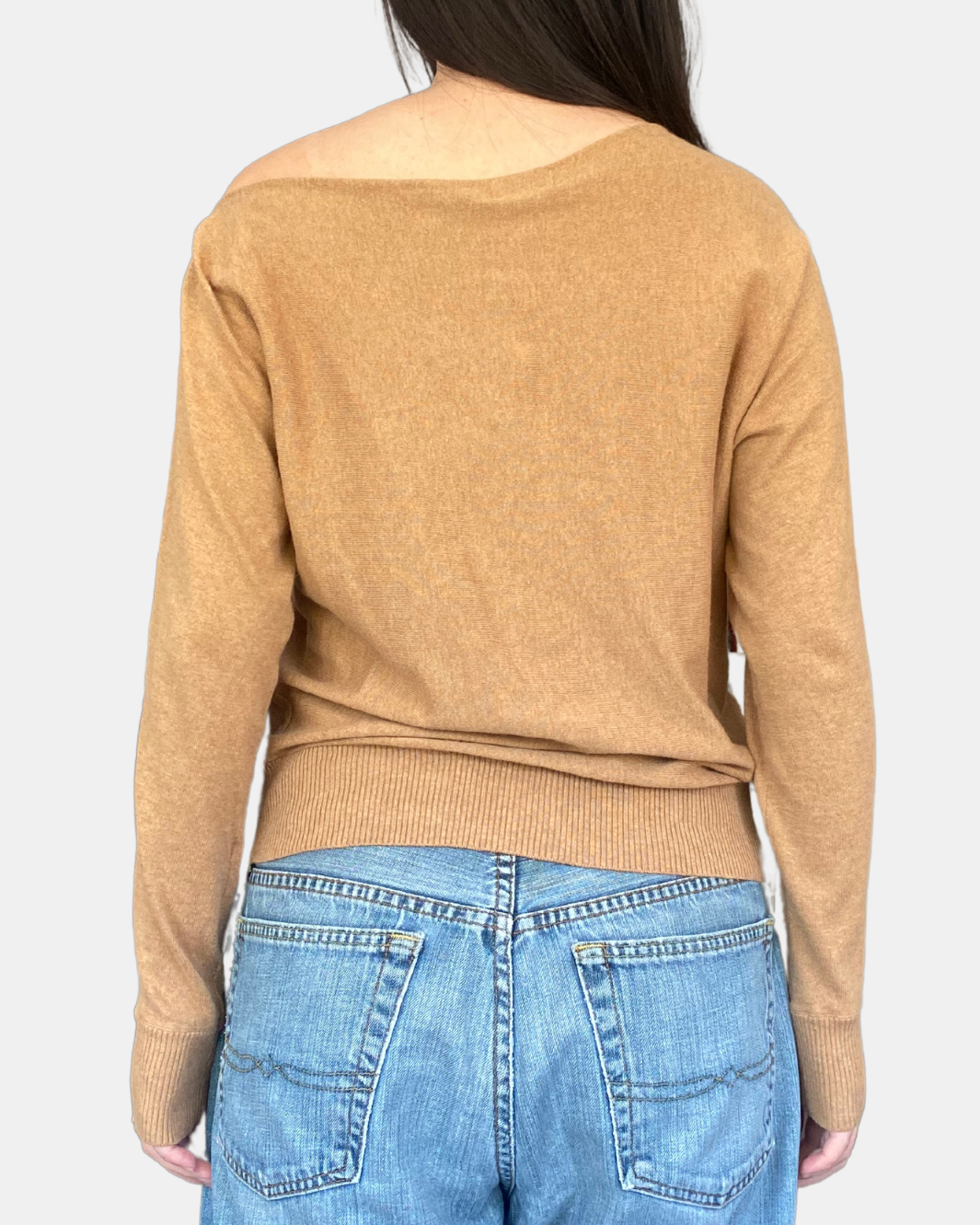 COTTON CASHMERE OFF THE SHOULDER IN CAMEL by Minnie Rose - Romi Boutique