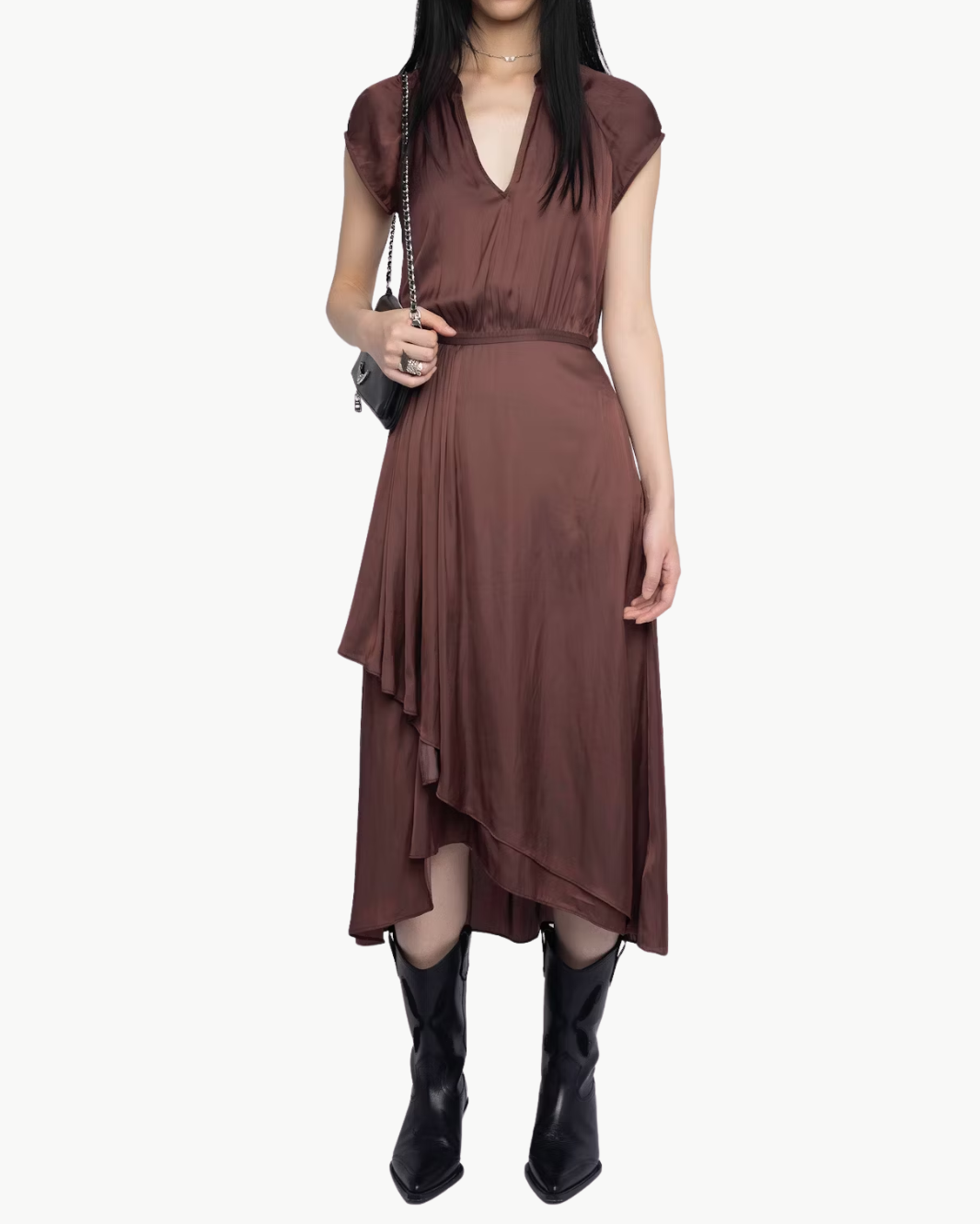 RANDALL DRESS IN BURGUNDY