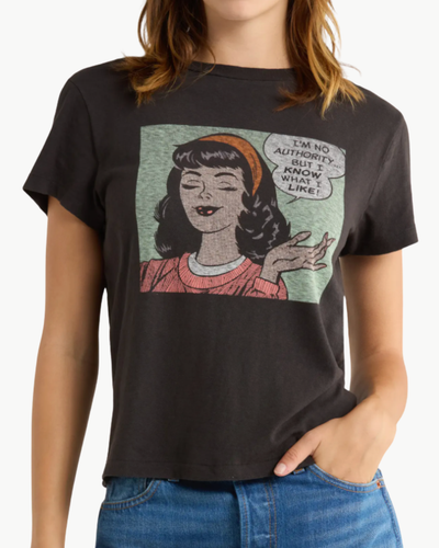 CLASSIC "I LIKE" TEE IN WASHED BLACK - Romi Boutique