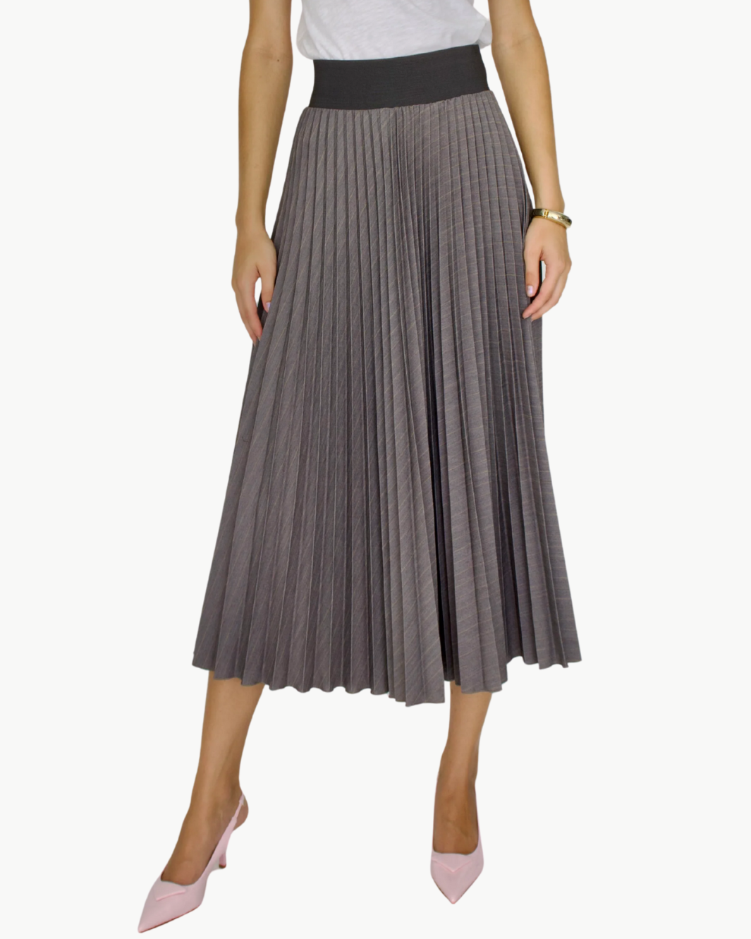 PINSTRIPE SKIRT IN GREY