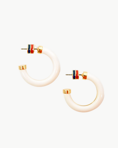 LE TUBE HOOP EARRINGS IN CREAM
