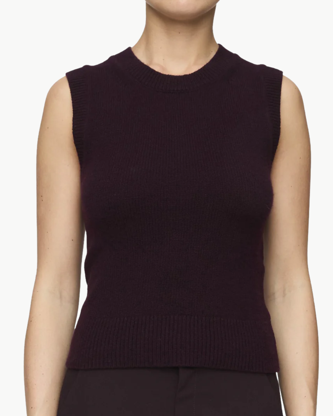 IAN CASHMERE TOP IN DEEP PLUM