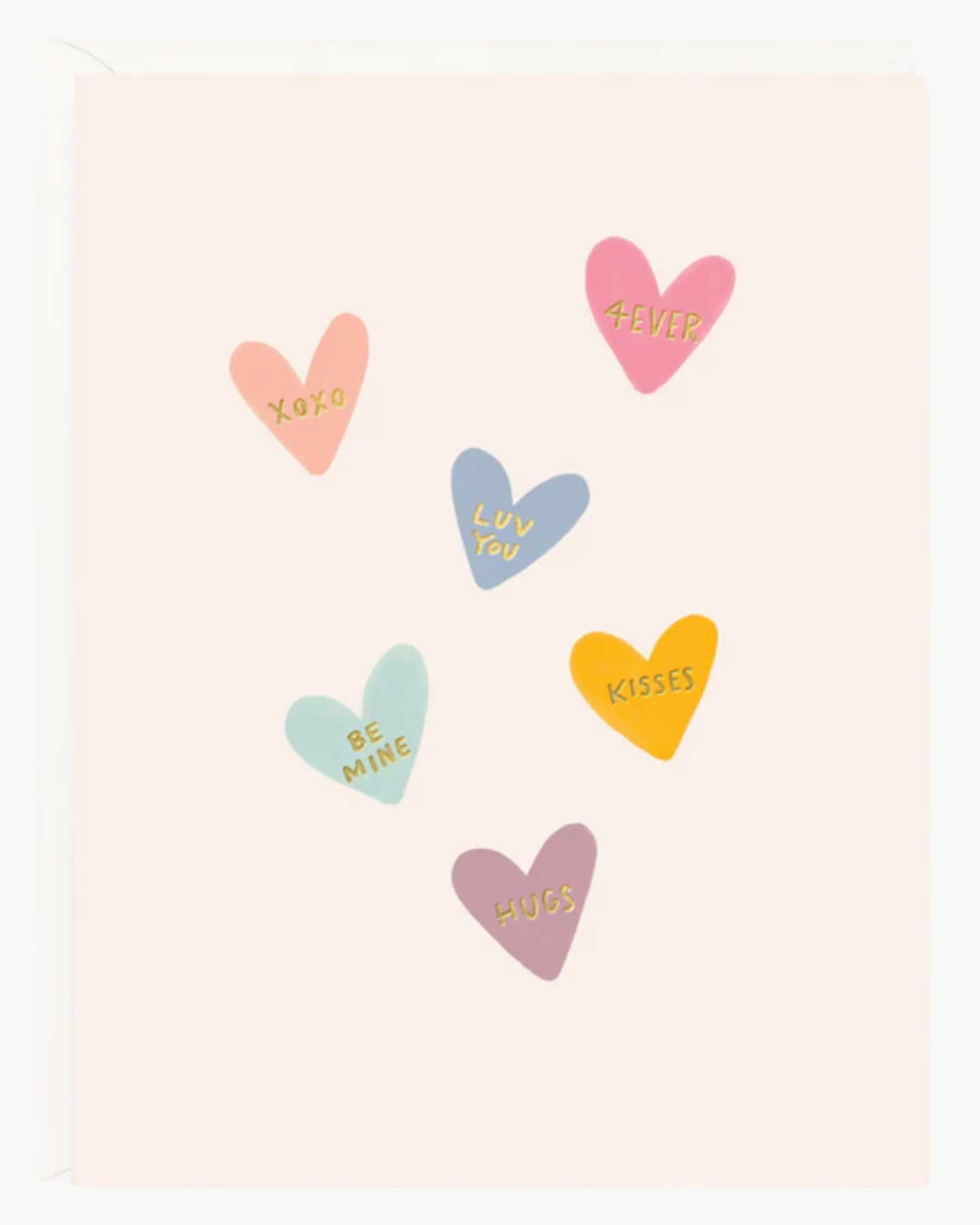 CONVERSATION HEARTS GREETING CARD