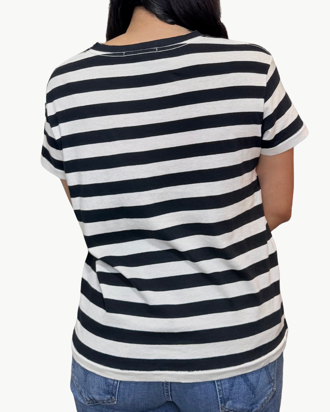 BRADY TEE IN DARK NAVY STRIPE - Romi Boutique