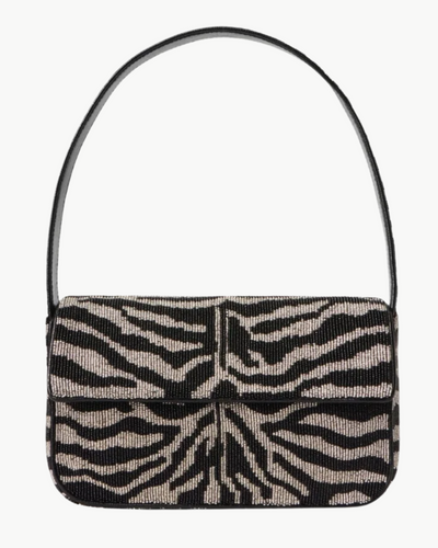 TOMMY BEADED BAG IN BLACK/WHITE - Romi Boutique