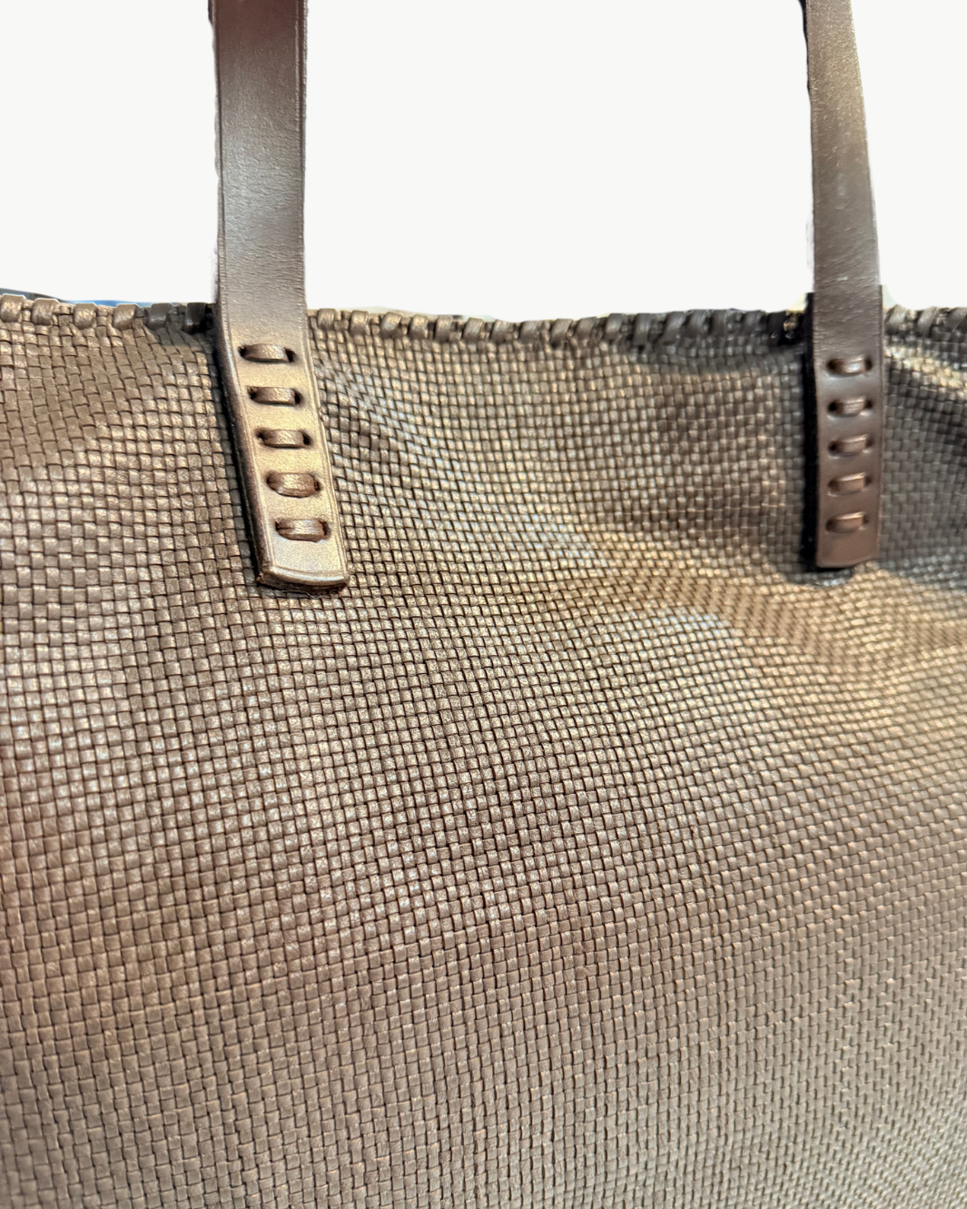 CHECK TOTE IN GREY