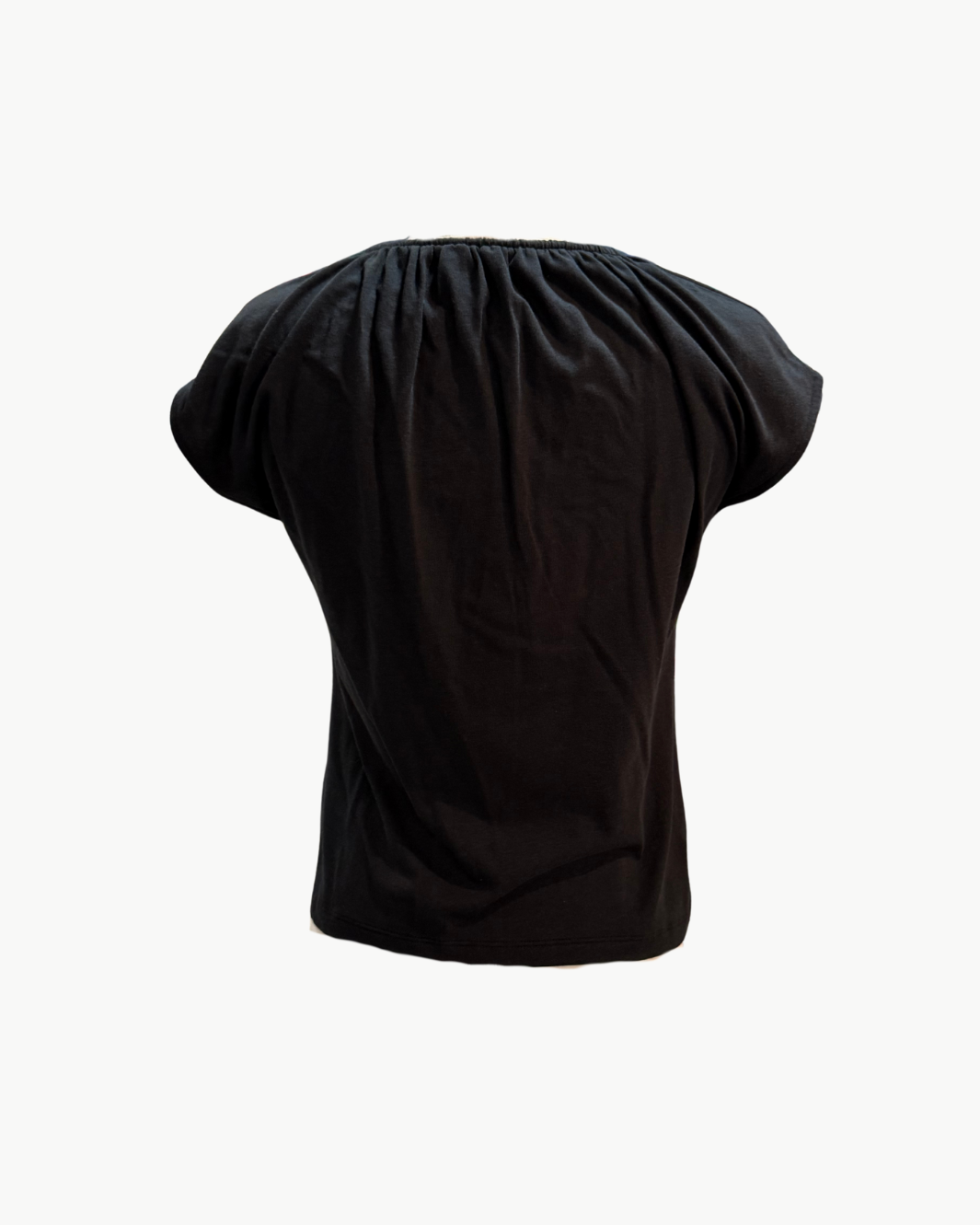 DONA V-NECK TOP IN JET BLACK