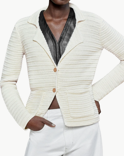 THE CROCHET BLAZER IN CREAM