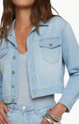 L'Agence KODA CROPPED CHAMBRAY JACKET at Romi Boutique