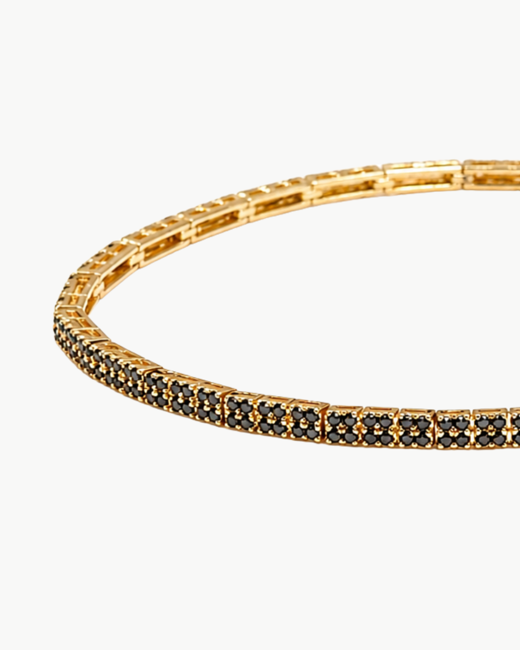 EF Collection Diamond Double Row Eternity Bracelet w/ Black Diamond at Romi Boutique
