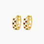 Brown & White Checkered Hoops