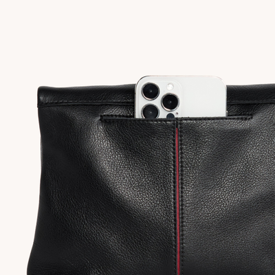 VIP MED IN BLACK/BRUSHED GOLD RED ZIP - Romi Boutique