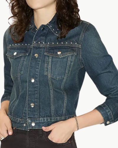 BABY TRUCKER JACKET IN BARELY WORN STUD - Romi Boutique