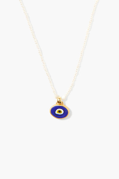 MYA EVIL EYE NECKLACE IN BLUE MIX - Romi Boutique