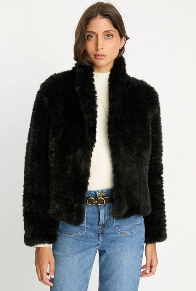 IVANNA FAUX FUR JACKET IN BLACK