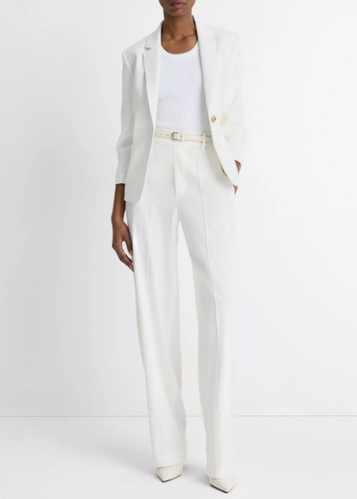 LINEN SHRUNKEN BLAZER IN OFF-WHITE