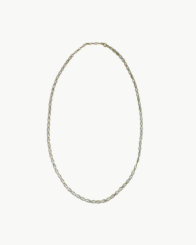 OVAL LINK NECKLACE IN GREY - Romi Boutique