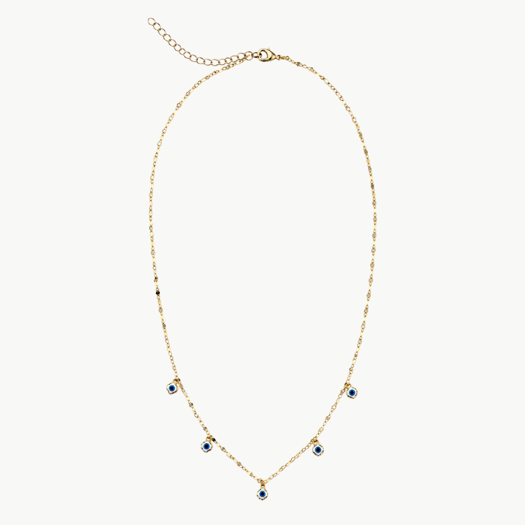 White Clover Guardian Eye Necklace