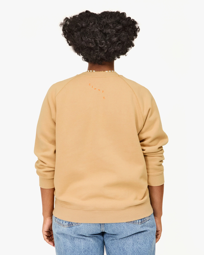 SWEATSHIRT IN SAND WITH NEON ORANGE PRINTED CALIFORNIE