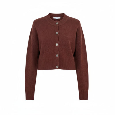 CROPPED CARDIGAN IN ROOT BEER