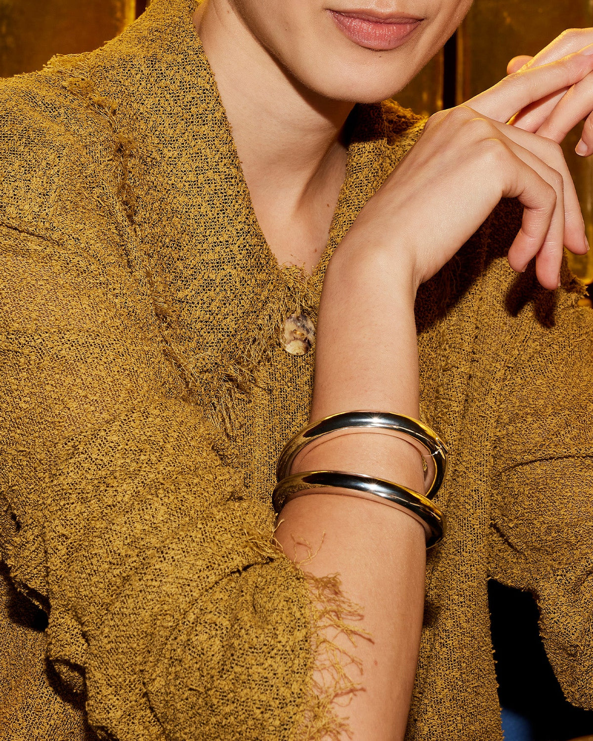 Jenny Bird GIA MEGA BANGLE IN RHODIUM at Romi Boutique
