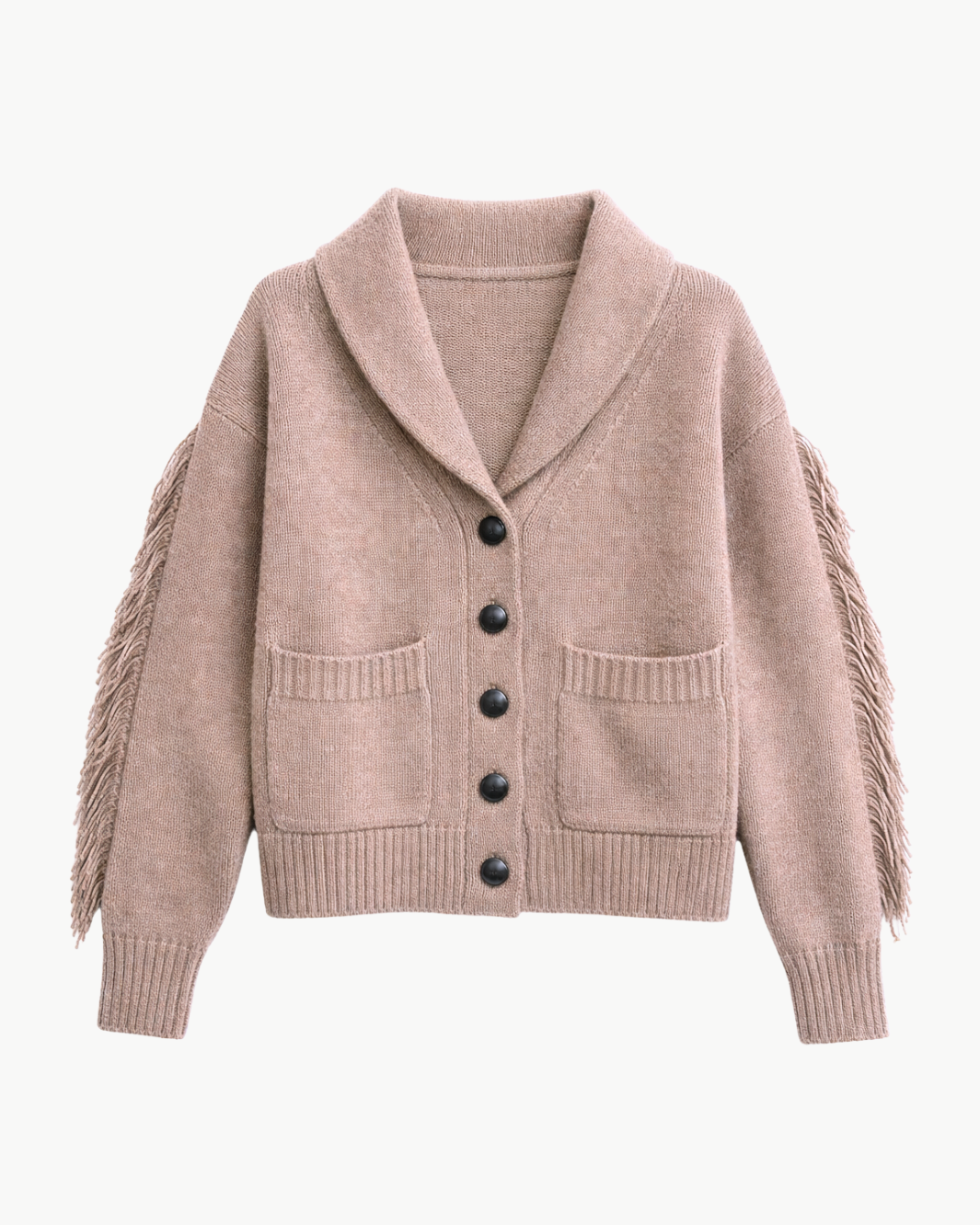 CASHMERE BLEND LUXE FRINGE COATIGAN
