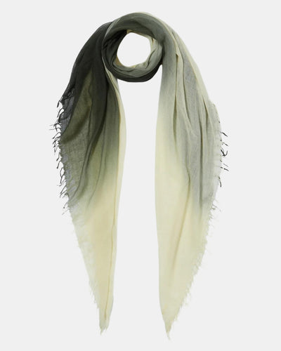DIP-DYED CASHMERE AND SILK SCARF IN KOMBU GREEN - Romi Boutique