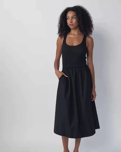 SADELLE DRESS IN JET BLACK - Romi Boutique