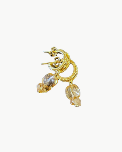 CRESSIDA HOOP EARRINGS IN CITRINE