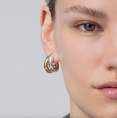 FLORENCE EARRINGS IN TWO-TONE - Romi Boutique