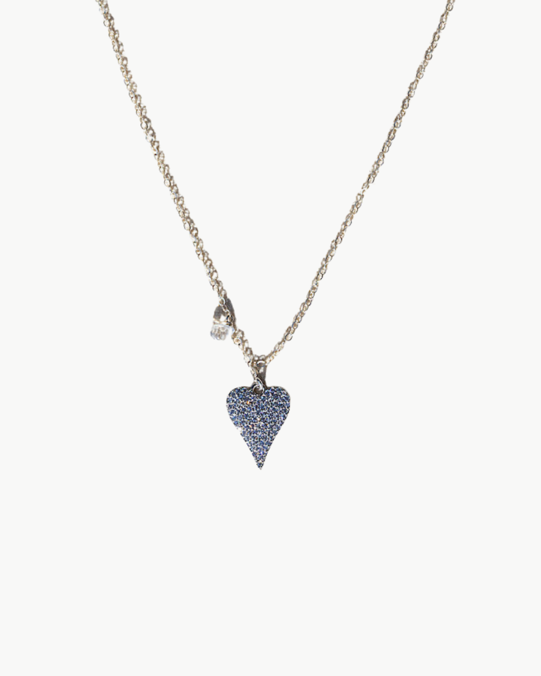 Native Gem Glimmer Heart Necklace In Sterling Silver at Romi Boutique