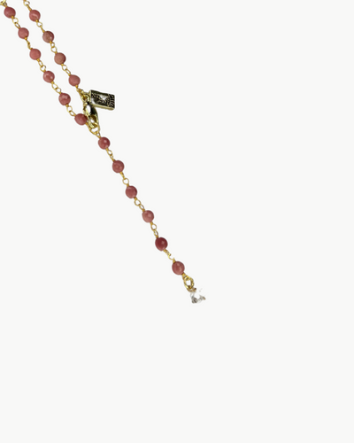 SEPT BIRTHSTONE NECKLACE IN PINK SAPPHIRE - Romi Boutique