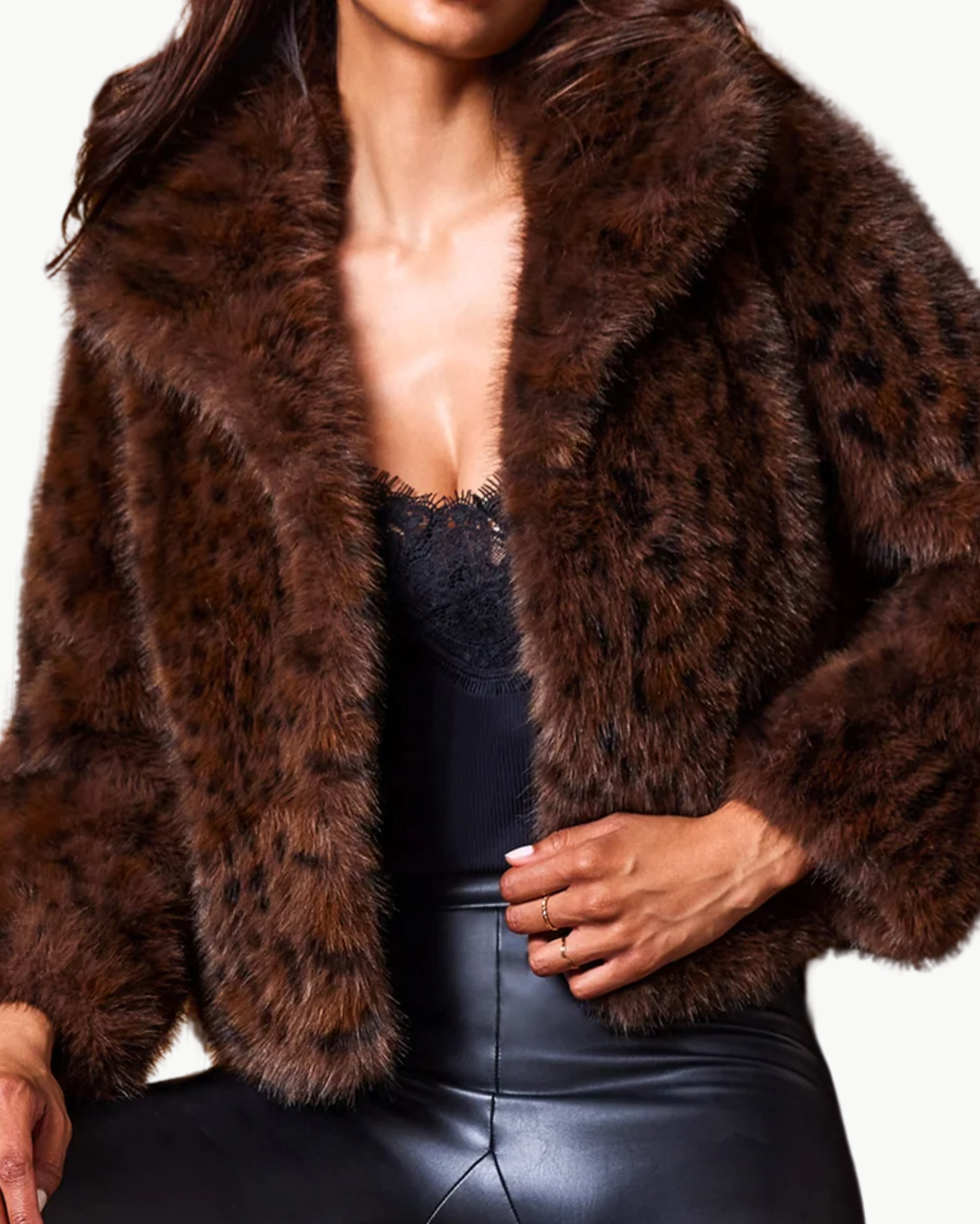 Generation Love LEXY LEOPARD FAUX FUR JACKET at Romi Boutique