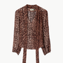 Moss Leopard Silk Blouse
