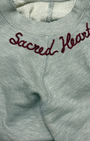 I Stole My Boyfriend's Shirt SACRED HEART CREW SWEATSHIRT IN GREY/MAROON at Romi Boutique