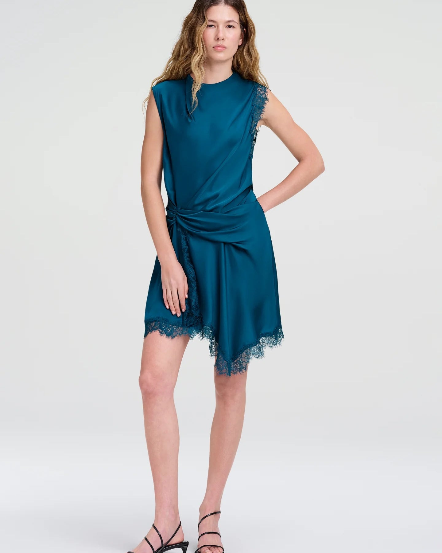Dion Satin and Lace Mini Dress
