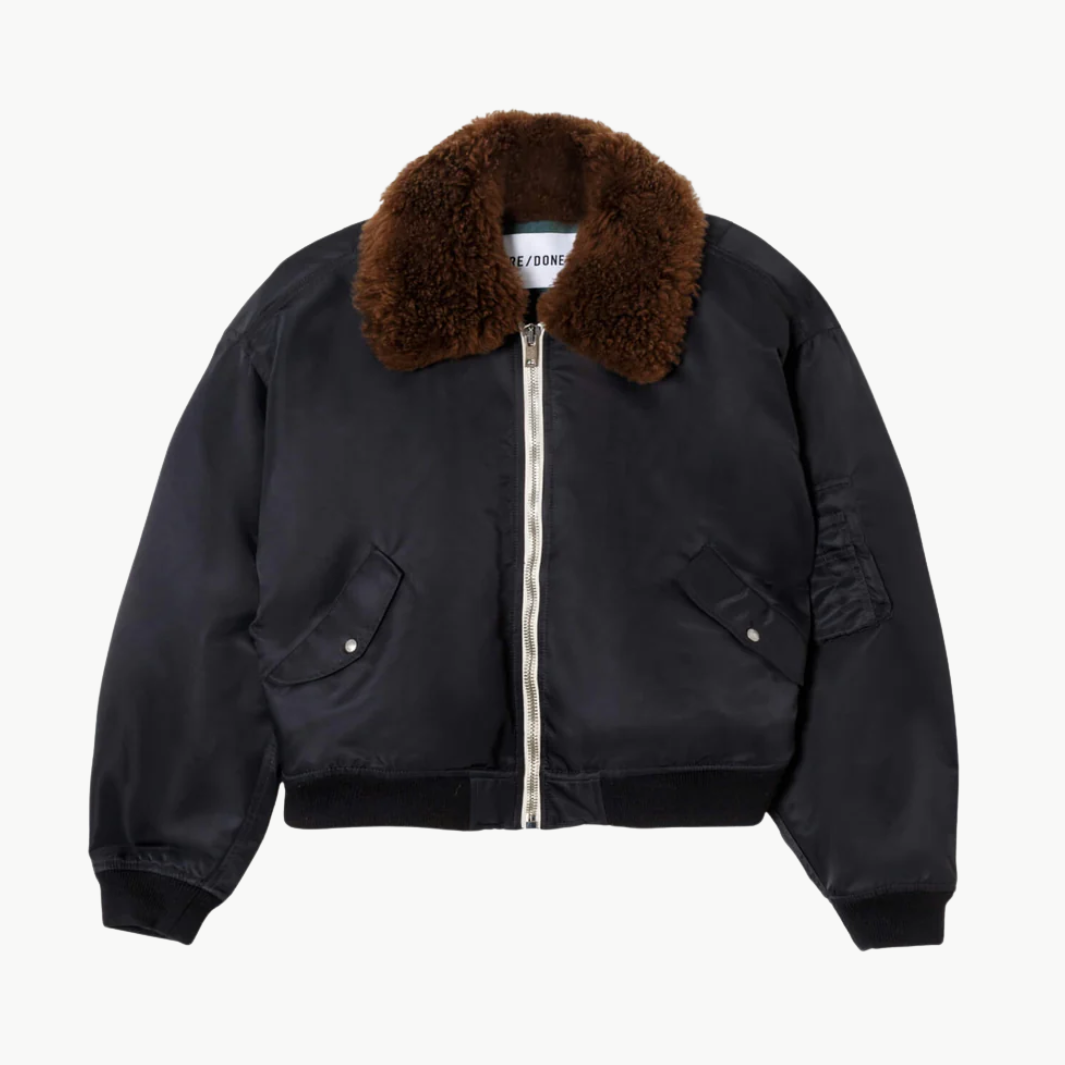 Re/Done SHRUNKEN BOMBER at Romi Boutique