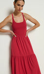 Nation Penelope Cross Back Midi Dress at Romi Boutique