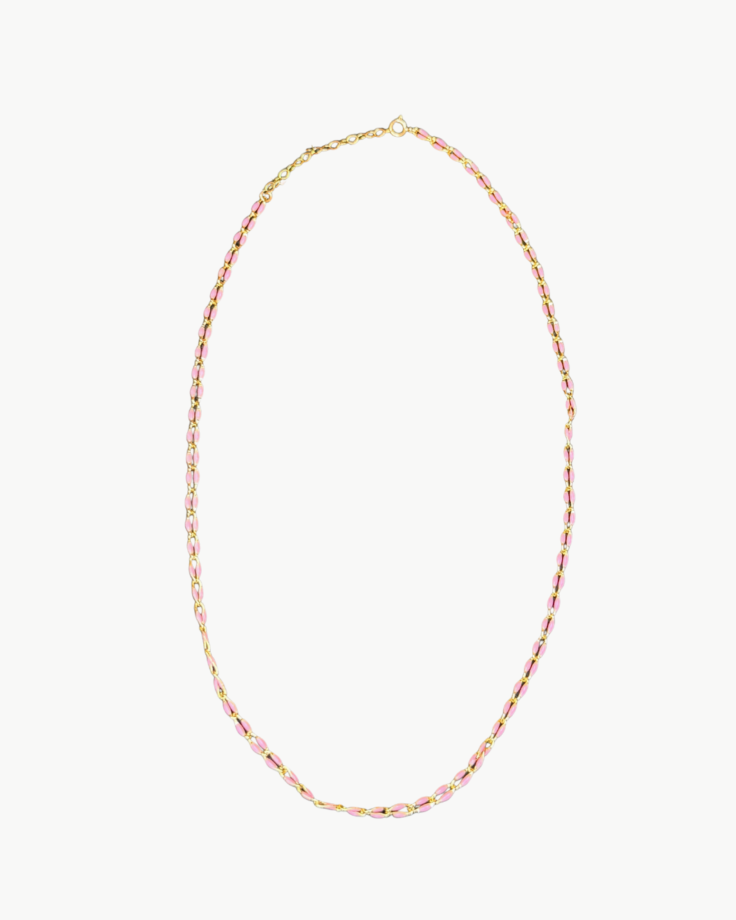 OVAL LINK NECKLACE IN BUBBLEGUM PINK - Romi Boutique