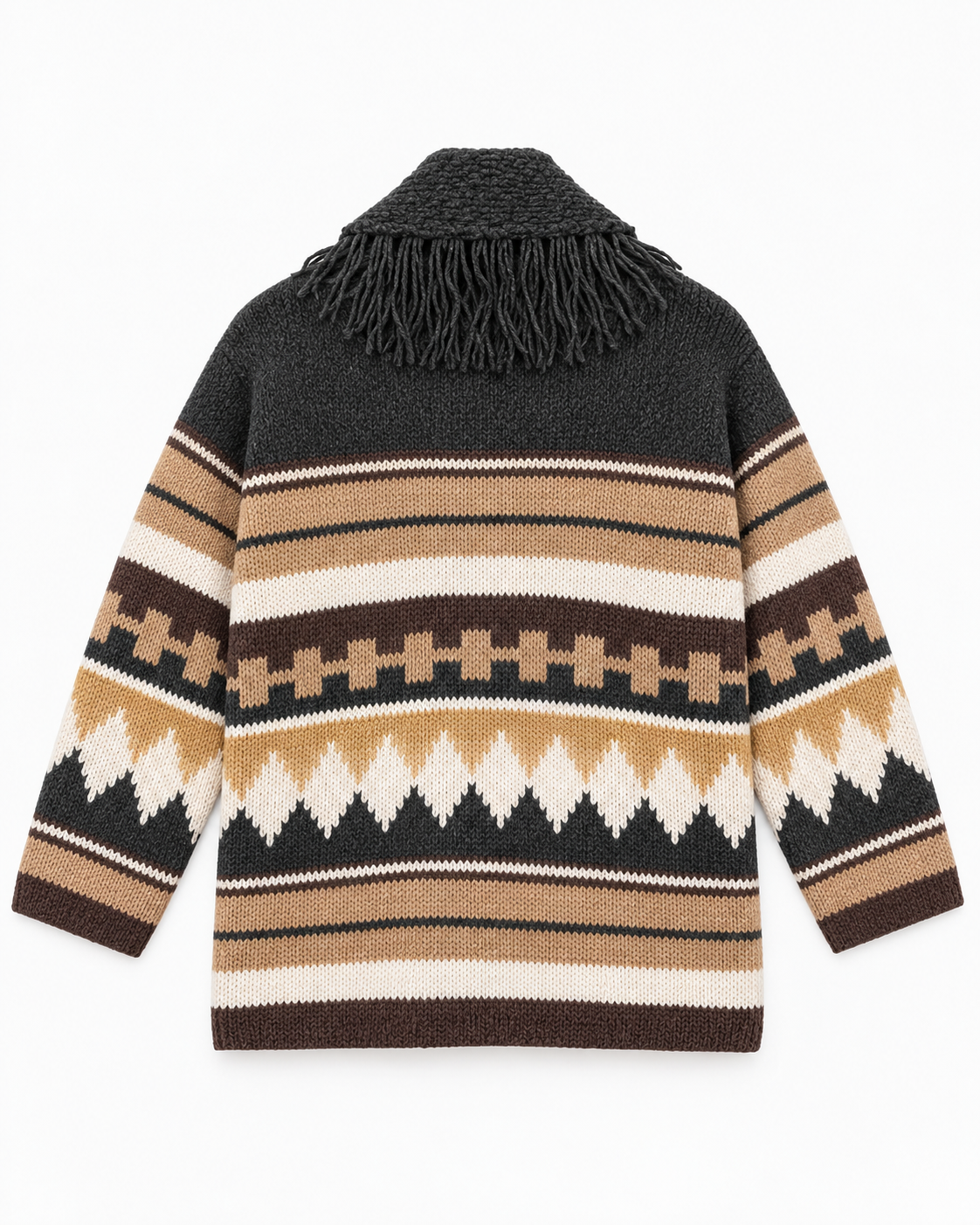 Southwest Fringed Shawl Collar Throw