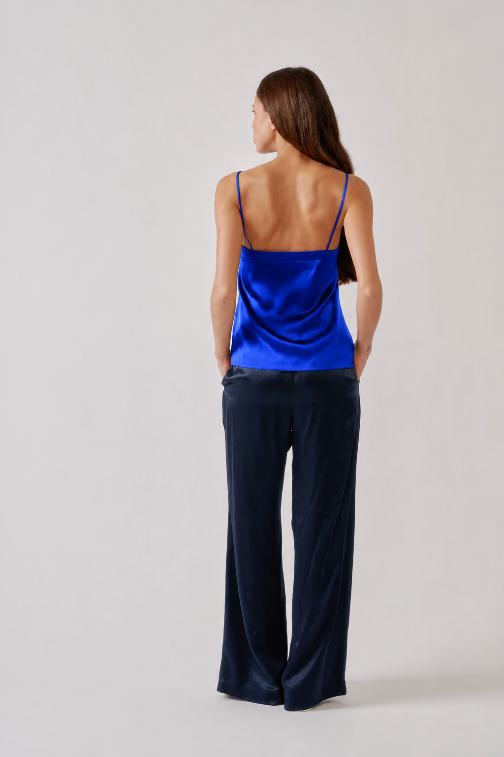 Haya Lace Trim Silk Square Neck Cami